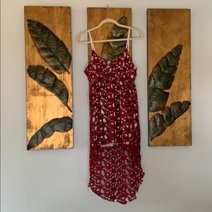 High-Low burgundy dress